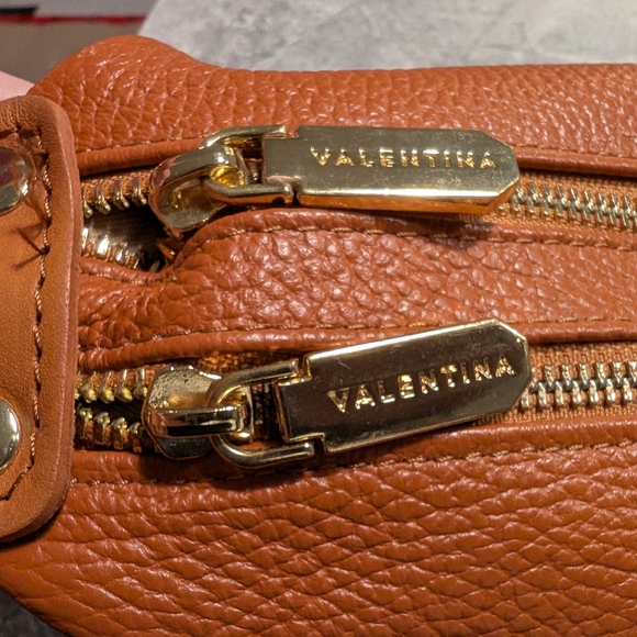 Italian Made Valentina Genuine Leather Brown and Tan Women's Crossbody Bag - Picture 7 of 12